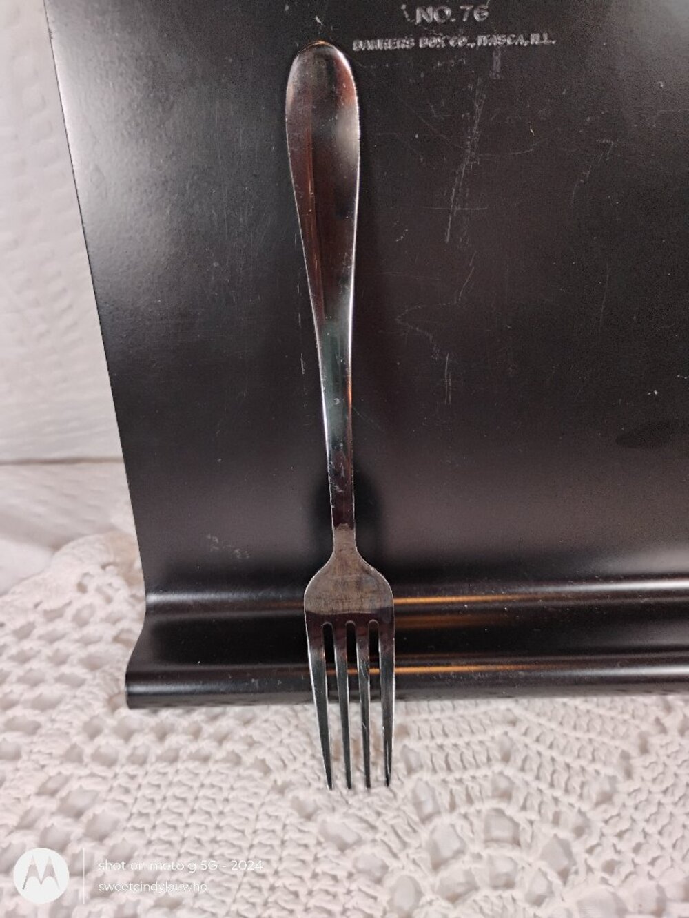 single replacement salad fork Cambridge black stainless steel flatware 1990s